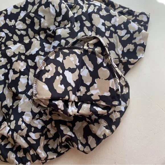 Vintage 90s Jessica Blouse Abstract Print Black White Long Sleeve Retro Chic Top - Picture 9 of 13